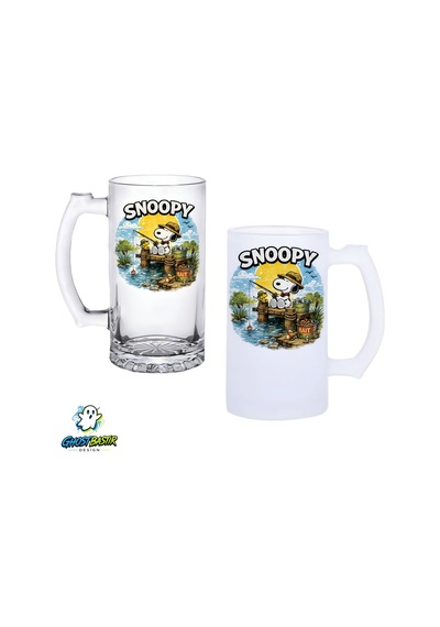 Snoopy Kulplu Bira Bardağı Buzlu Veya Şeffaf Seçenekli 0349