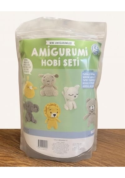 Mini Amigurumi Hobi Seti 6 Model Tüm Malzemeleri İle Açık gri