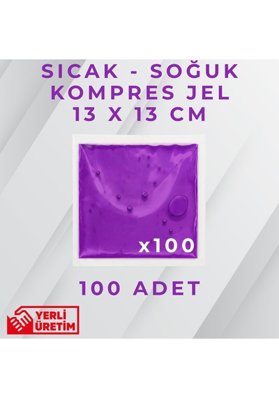 Mor 13x13 Cm 100 Adet Soğuk Kompres Jel Buz Aküsü Soğuk Zincir Buz Jeli Buz Torbası Strafor Kutu İçi Jel Buz