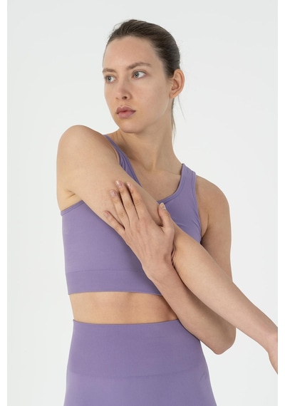 Maraton Slimfit Kadın Düz Yaka Lavanta Bra Mor
