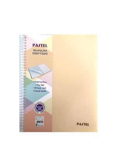 Keskin Color A4 80 Yaprak Spiralli Pastel Renk Kareli Sunum Defteri Çok Renkli