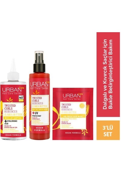 Urban Care Twisted Curls Hibiscus & Shea Butter Serisi 3'lü Set