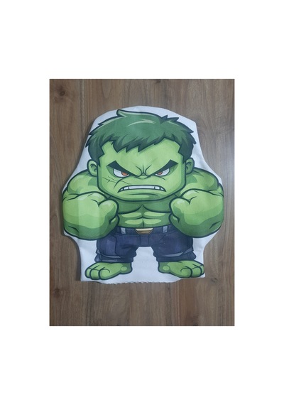 Ow Bag Hulk Desenli Şekilli Tasarım Chibi Karakter Yastık Çok Renkli