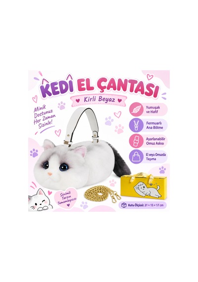Nessiworld Kedi El Çantası Kirli Beyaz