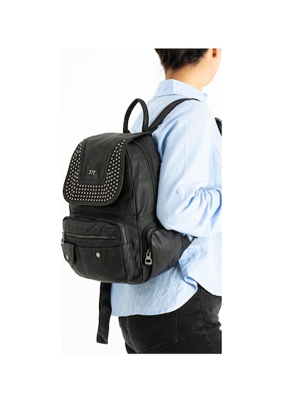 571 Collections Yıkanmış Deri Sırt Çantası Siyah Model: 571-9-11d - Siyah