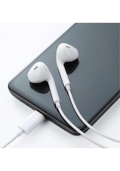 Infinix Note 60 Pro Uyumlu Tak Çalıştır Stero Type-c Girişli Beyaz Renk Kablolu Kulaklık Mbl-293 Type-C Kablolu Kulaklık
