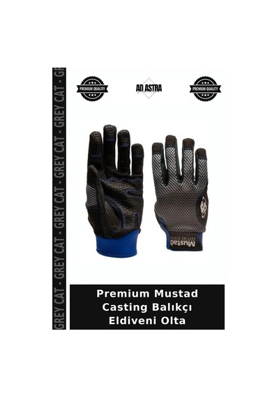 Grey Cat Premium Mustad Casting Balıkçı Eldiveni Olta Çok Renkli