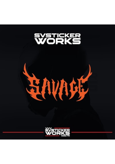 Savage Kask Sticker Tüm Kasklar Uyumlu Tek Yön 1 Adet Turuncu
