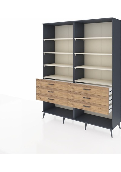 Hyperion Gardrop 8 Raflı 6 Çekmeceli 176x44x221 Antrasit-aytaşı/çam Aytaşı/çam Hyperion Gardrop 8 Raflı 6 Çekmeceli 176x44x221 Antrasit-aytaşı/çam Aytaşı/çam
