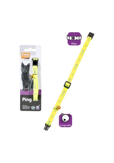 Karlie Çıngıraklı Kedi Tasması 30cm Sarı