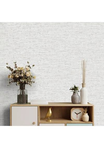 Adawall Muse Koleksiyonu- 25108-1 Açık Gri Doğal Taş Görünümlü Duvar Kağıdı 1.06x15.6m, 16.5m²