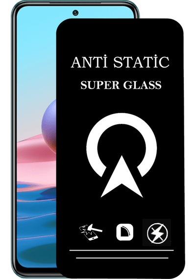 Xiaomi Redmi Note 10 ile Uyumlu Tam Kaplayan Anti Statik Çizilmez Safir Ekran Koruyucu Cam