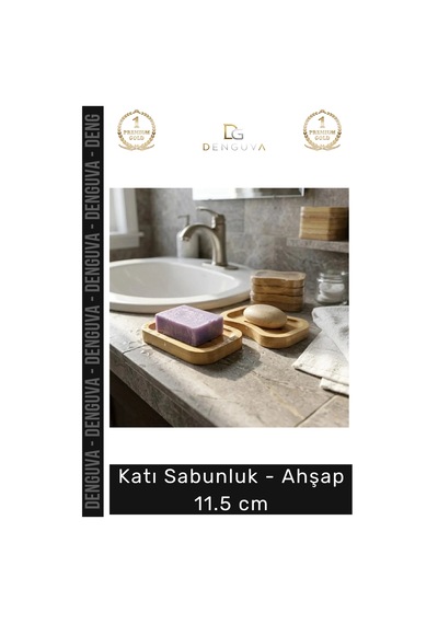 Bambu Su Süzgeçli Banyo Mutfak Doğal Hijyenik Dayanıklı Katı Sabunluk Ahşap 11.5 Cm Çok Renkli