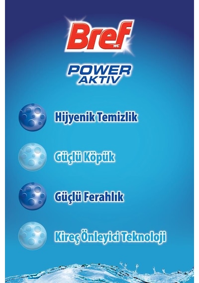 Bref WC Power Aktiv Duopack Katı Tuvalet Bloğu Çam + Okyanus Kokulu 2 x 2'li Paket