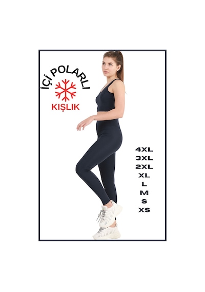 Missmaral Kadın Kışlık Içi Polarlı Yüksek Bel Toparlayıcı Tayt Lacivert Curve High Waist Fleece Winter 1028 Lacivert