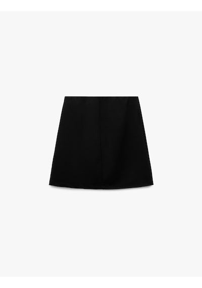 Koton Yırtmaç Detaylı Slim Fit Krep Scuba Mini Etek Siyah 5sak10522ek Siyah