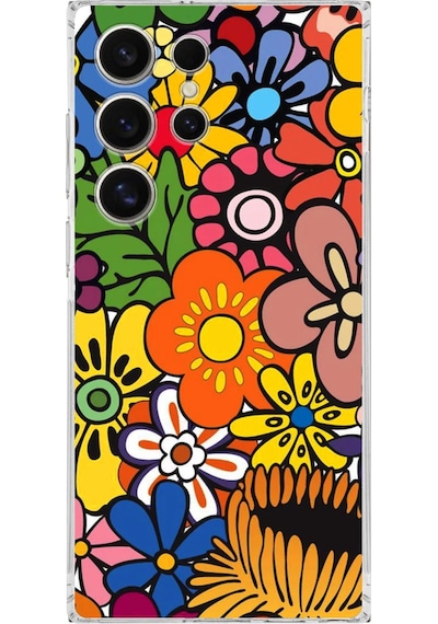 Samsung Galaxy S24 Ultra İle Uyumlu Retro Color 2 Kamera Korumalı Şeffaf Kılıf Şeffaf
