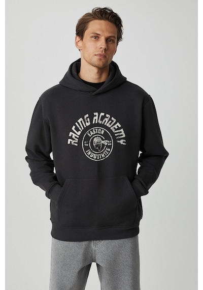 Grımelange Edgar Erkek Yumuşacık Kapüşonlu Oversize Antrasit Sweatshirt