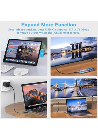 Type-c - Hdmı Genişletme Yuvası Hd Projeksiyon Adaptörü 3 İn 1 Genişletme Yuvası