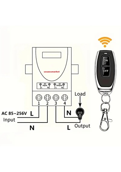 220 Volt 30 Amper Kablosuz Uzaktan Kumanda Anahtarı Role Alıcısı