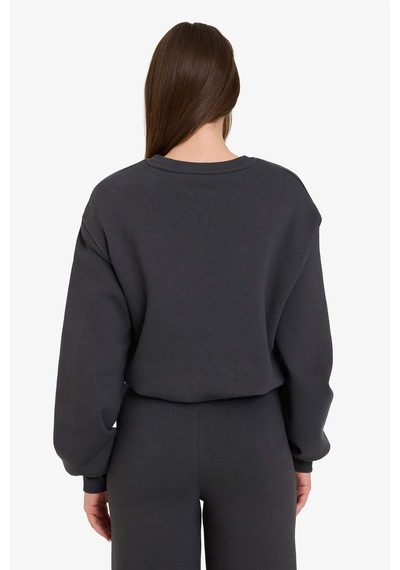 Defacto Oversize Geniş Kalıp Bisiklet Yaka Kalın Kumaş Sweatshirt G7372ax25cwar191 Antrasit-ar191