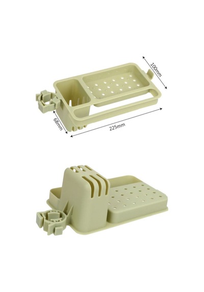 Musluğa Takılan Sünger Havlu Askılı Sabun Hazneli Mutfak Banyo Lavabo Düzenleyici Organizer Ekru Diğer