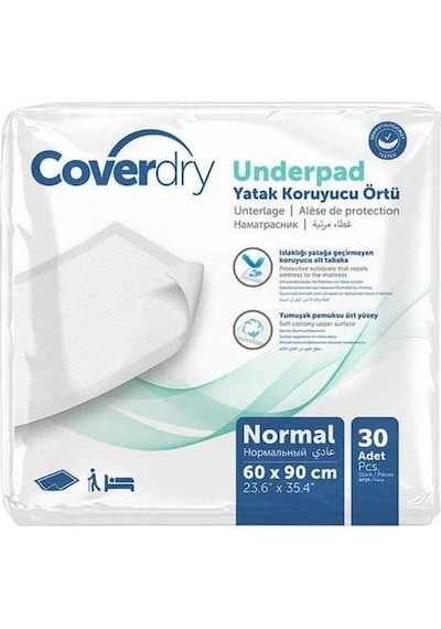 Coverdry Yatak Koruyucu Örtü Underpad 60x90cm 30 lu 1 Paket