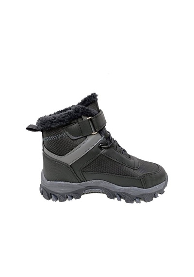 Callion Erkek Çocuk Kürklü Kaymaz Taban Sneakers Bot Siyah