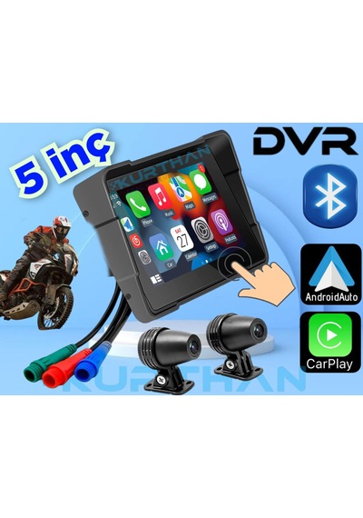 5 İnç Dokunmatik Moto Dvr Carplay Ve Android Auto Türkçe Menü
