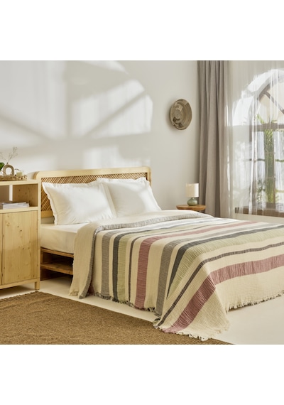 Kaşmir Home Reilly Çift Kişilik Yatak Örtüsü Bej Bej