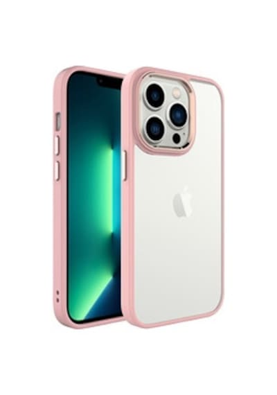 Lexroo İphone 14 Pro Max Krom Silikon Kılıf - Pembe Açık