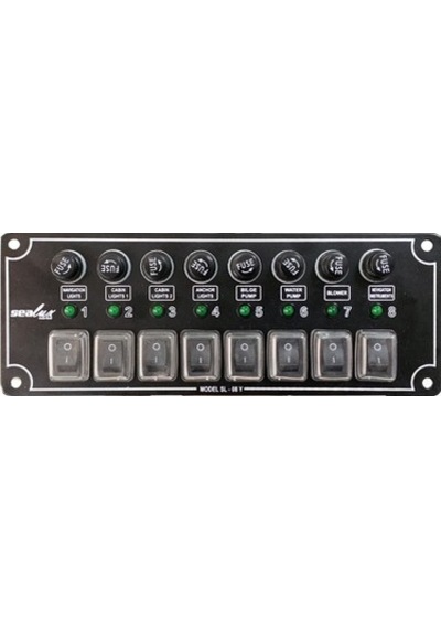8 Anahtar Yatay Switch Panel - Sigorta Paneli Tekne - Karavan