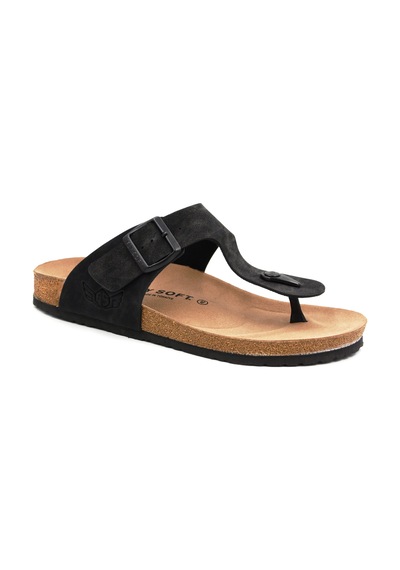 Fly Soft Mıkanos S903 Poli Hafif Taban Tokalı Erkek Terlik Siyah Siyah