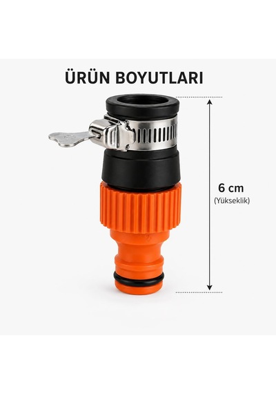 Musluk Ucu Hortum Aparatı Kelepçeli Musluk Adaptörü Evrensel Uyumlu Hızlı Bağlantı Bahçe Hortum Bağlantı Aparatı Sızdırmaz Musluk Başlığı