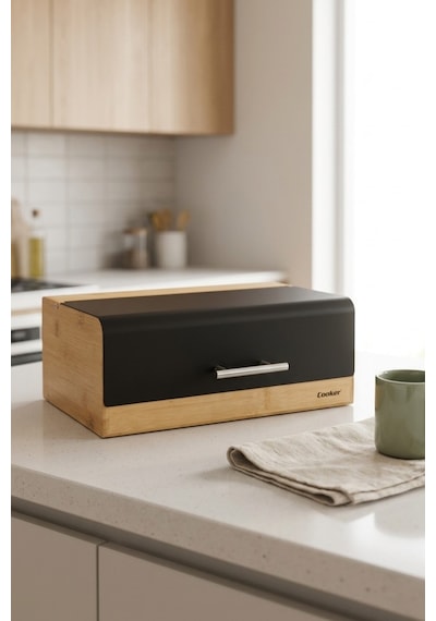 Cooker Viona Metal Kapaklı Bambu Ekmek Kutusu Ckr4540 Siyah