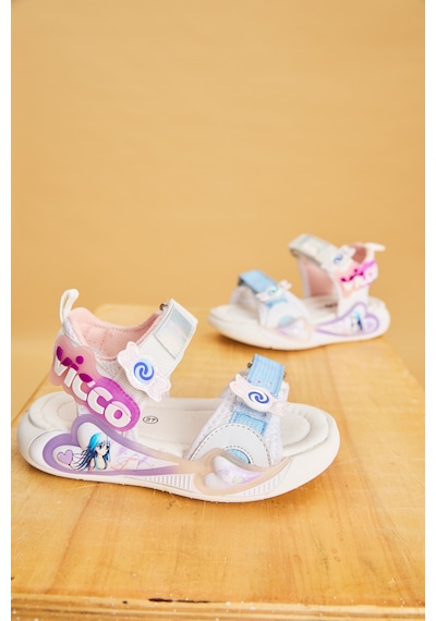 Vicco Arial Hafif Kız Bebek Beyaz Sandalet Beyaz