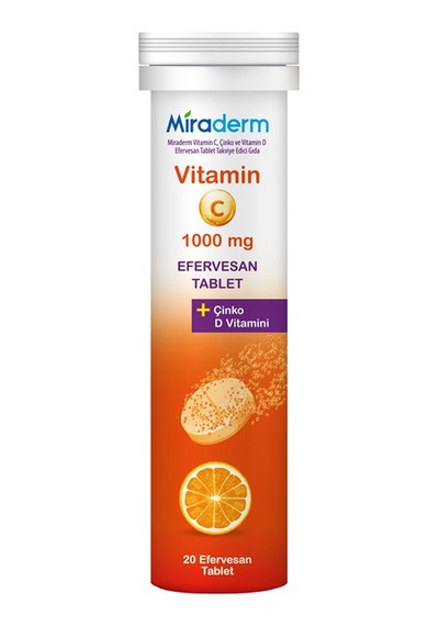 Miraderm Vitamin C 1000 Mg Efervesan 20 Tablet