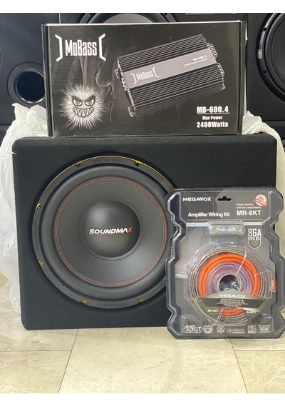 Soundmax Sx-fc12 30cm Paket Mobass 4kanallı Anfi 2400w Plc Kablo