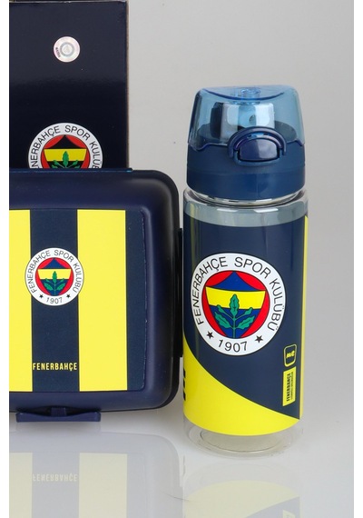 "dekomus Cep Defteri Hediyeli" Lisanslı Fenerbahçe 3'lü Beslenme Seti 500 Ml Çelik Ve Trıtan Matara İle Beslenme Kabı Seti 1907 Ahşap