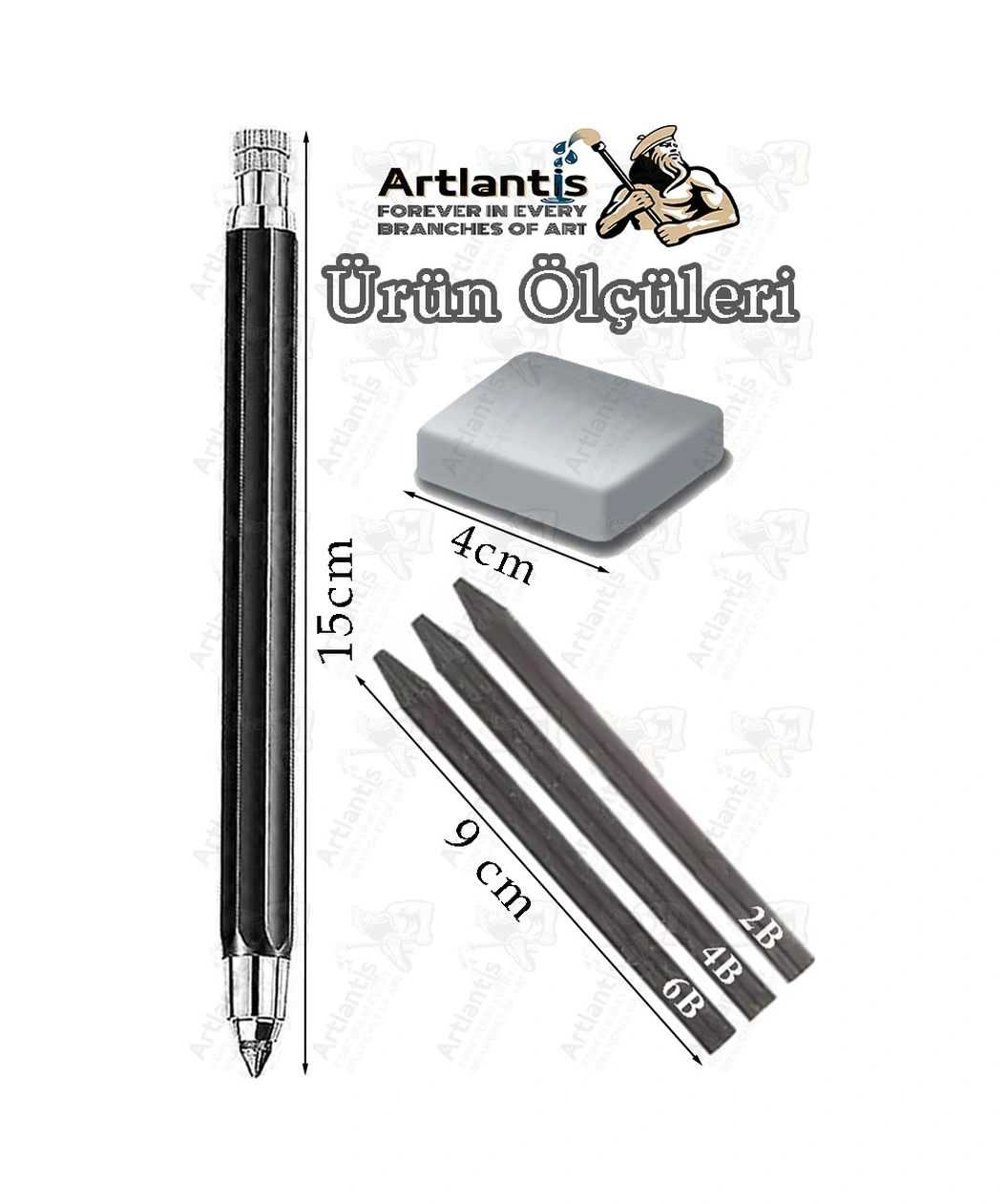 Portmin Çizim Kalemi 1 Paket 2b 4b 6b Dereceli Portmin Grafiti Karakalem Mekanik Uçlu Çizim Kalemi 5.6mm Yedek Uç