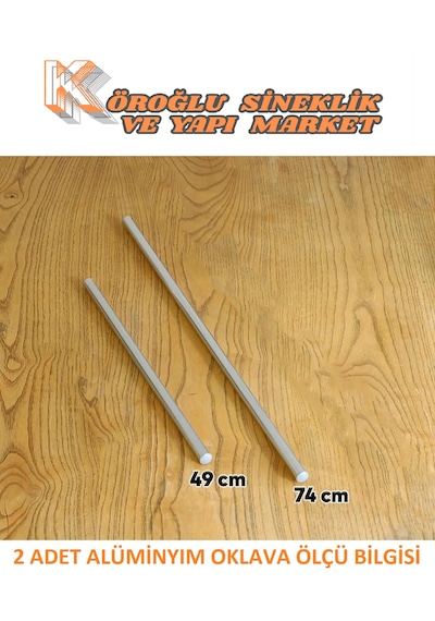 2'li Masterchef Alüminyum Paslanmaz 75-50 Cm Metal Oklava Seti