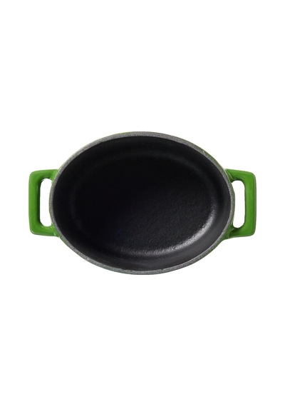 Metal Oval Mini Tencere, Yeşil Çok Renkli