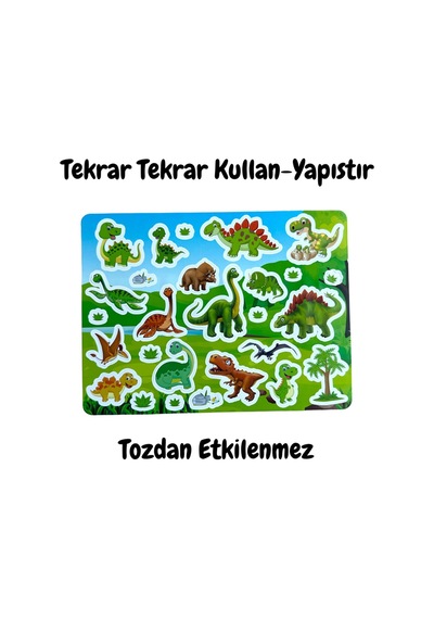 Lino Tekrar Kullanılabilen Sticker - Dinosaur World
