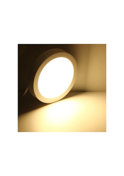 18 Watt Panel Led Armatür Sıva Üstü Yuvarlak Ct 5233 Günışığı Sarı Işık 3200k Alüminyum Kasa Beyaz