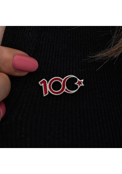 Gümüş Ay Yıldız 100.yıl Rozet