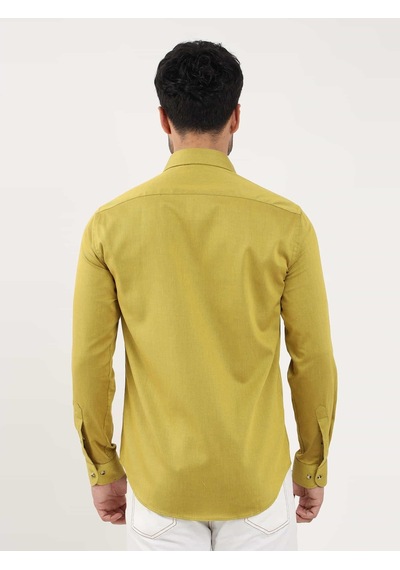 Dufy Koyu Sarı Erkek Slim Fit Düz Brent Yaka Uzun Kol Gömlek - 102499-koyu Sarı Koyu Sarı Dufy Koyu Sarı Erkek Slim Fit Düz Brent Yaka Uzun Kol Gömlek - 102499-koyu Sarı Koyu Sarı