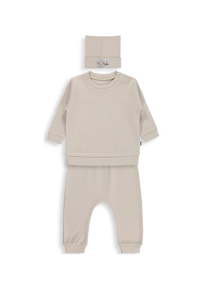 Civil Baby Bereli 3'lü 6-18 Ay Takım - Bej
