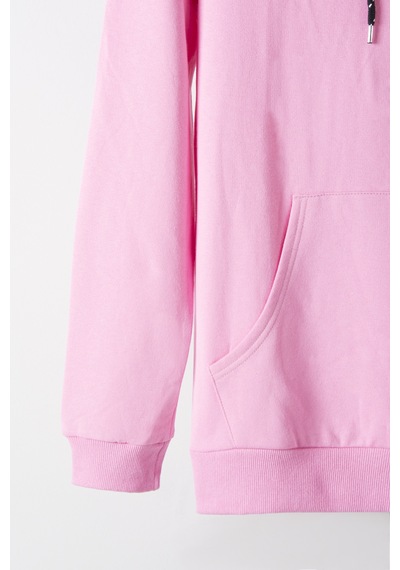Terapi Men Erkek Pembe Kapüşonlu Kanguru Cepli Basic Sweatshirt Pembe
