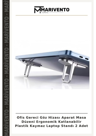 Ofis Gereci Göz Hizası Aparat Masa Düzeni Ergonomik Katlanabilir Plastik Kaymaz Laptop Standı 2 Adet