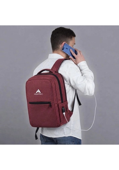 Tcx Bordo Laptop Sırt Çantası, Bilgisayar Korumalı İç Bölmeli Notebook Çantası, Organizer Cepli Ve Usb Şarj Portlu 01
